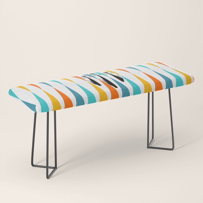 MidCentury Modern Art 10 Jester Cats Bench Gallery Image 1