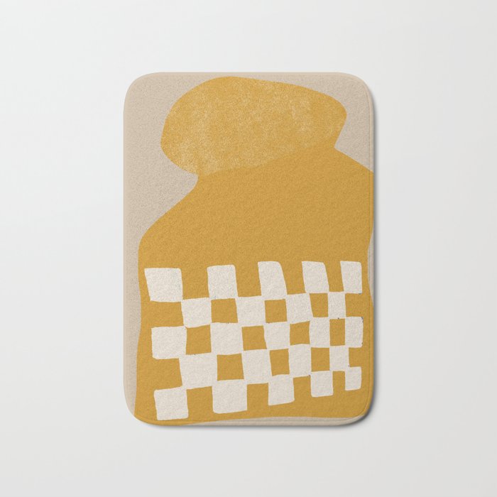 Mustard Shapes Bath Mat Gallery Image 1