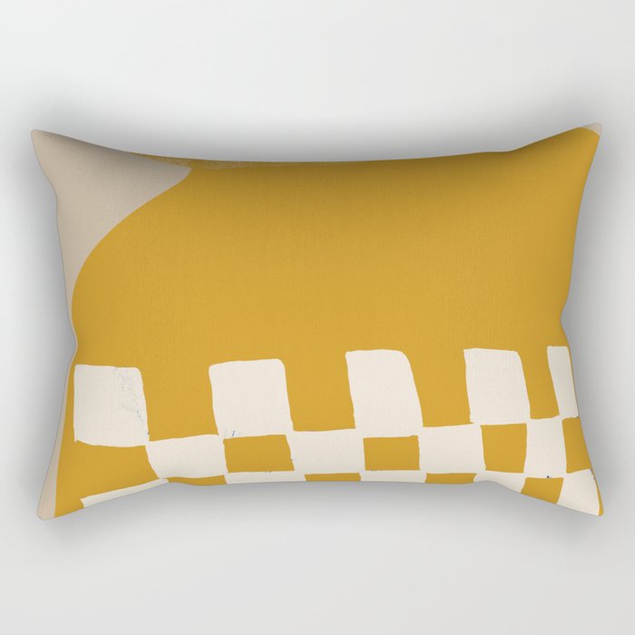 Mustard Shapes Rectangular Pillow Gallery Image 1
