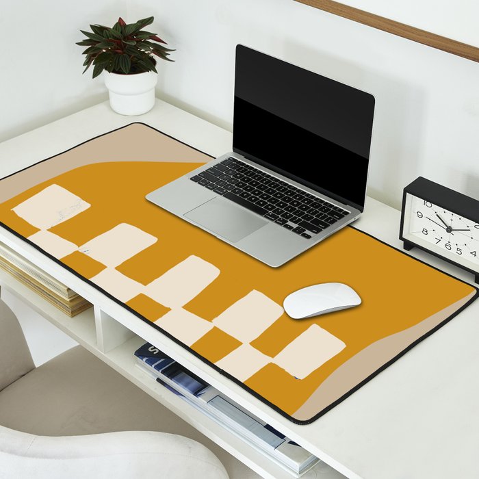 Mustard Shapes Desk Mat Gallery Image 2