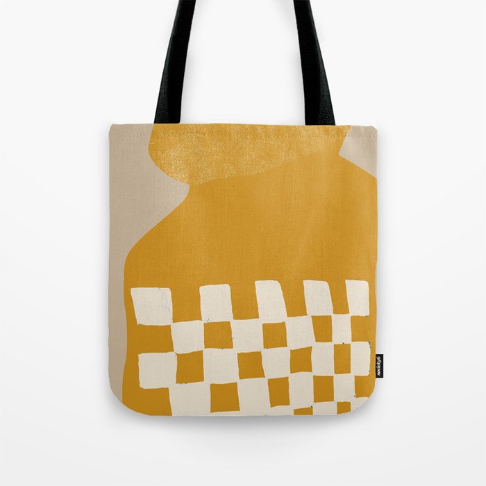 Mustard Shapes Tote Bag Gallery Image 1