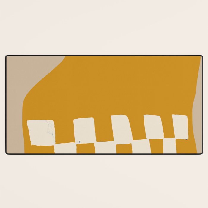 Mustard Shapes Desk Mat Gallery Image 3