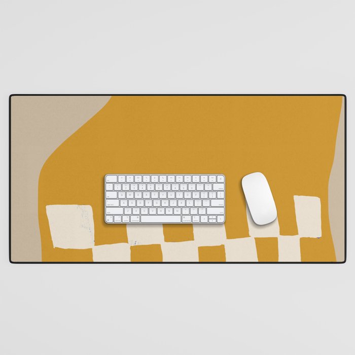 Mustard Shapes Desk Mat Gallery Image 1