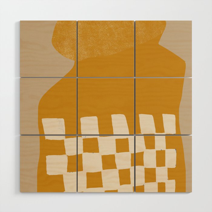 Mustard Shapes Wood Wall Art Gallery Image 1