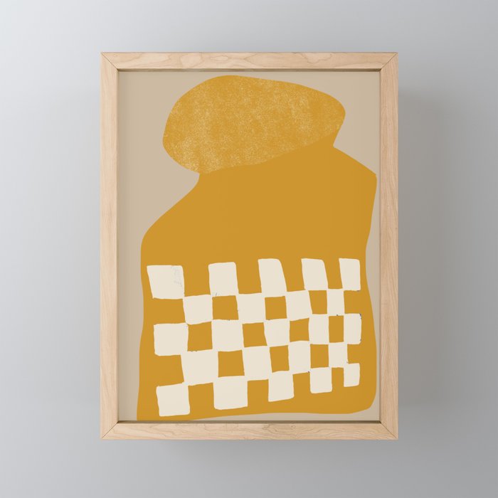 Mustard Shapes Mini Art Print Gallery Image 1