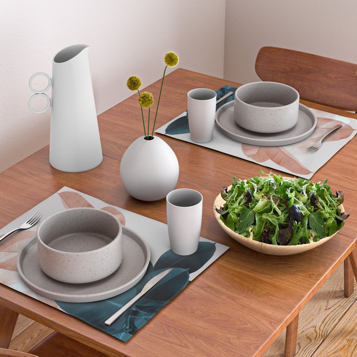 Blush & Blue Leaves Placemat Gallery Image 2