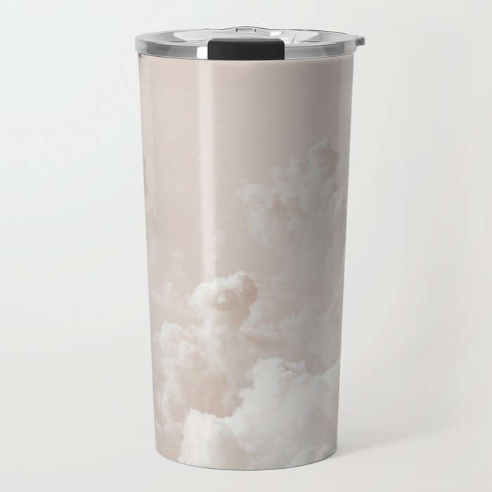 Light Academia Aesthetic white clouds Travel Mug Gallery Image 1