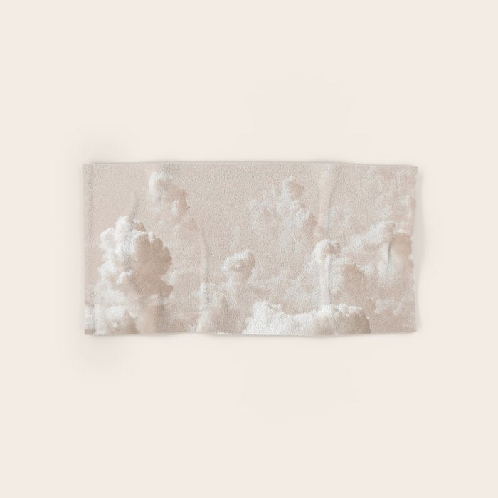 Light Academia Aesthetic white clouds Bath Towel Gallery Image 1