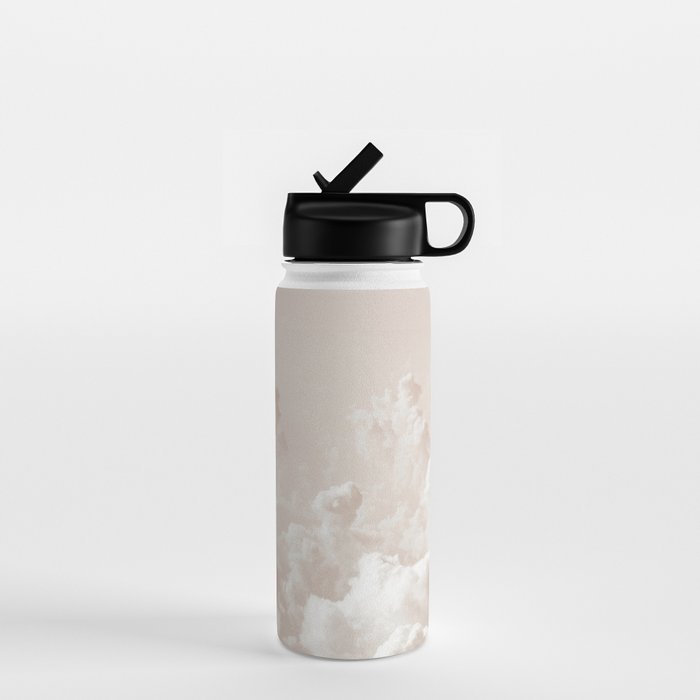 Light Academia Aesthetic white clouds Water Bottle Gallery Image 1