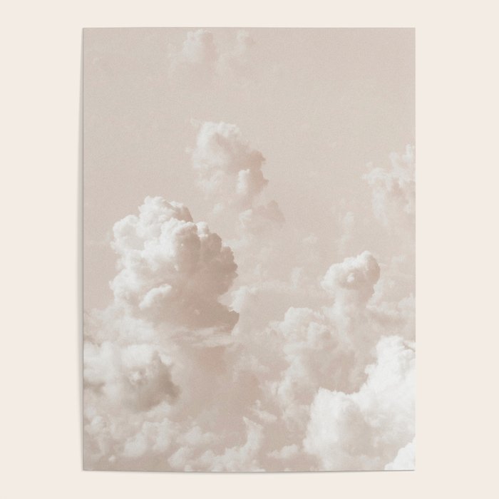 Light Academia Aesthetic white clouds Poster