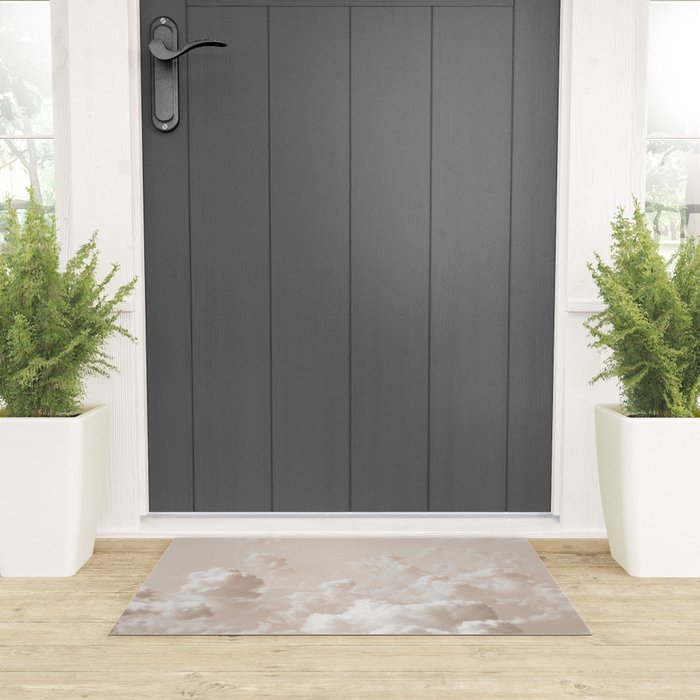 Light Academia Aesthetic white clouds Welcome Mat Gallery Image 3