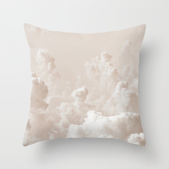 Light Academia Aesthetic white clouds Throw Pillow Gallery Image 1