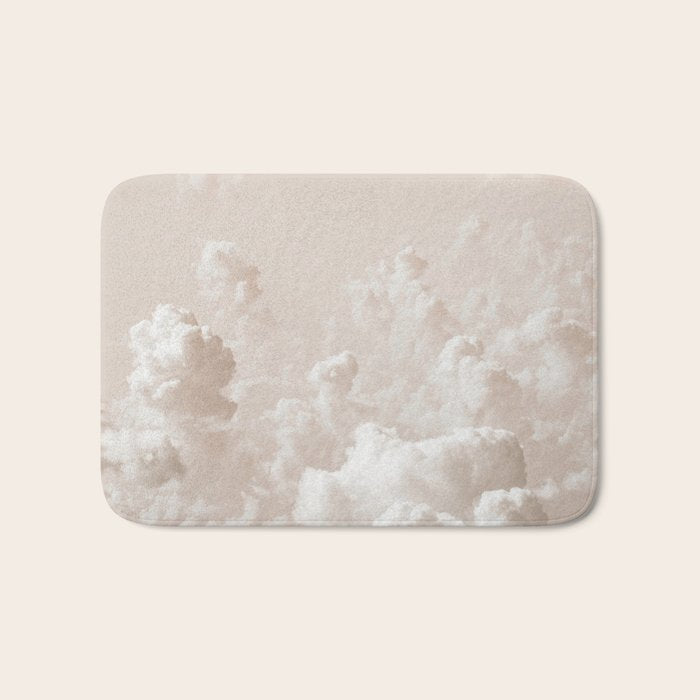 Light Academia Aesthetic white clouds Bath Mat Gallery Image 1