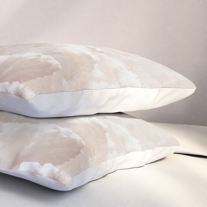 Light Academia Aesthetic white clouds Pillow Sham Gallery Image 3