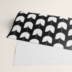 Spring Tulips IV Black and White Mid Century Flowers Wrapping Paper Gallery Image 2
