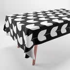 Spring Tulips IV Black and White Mid Century Flowers Tablecloth Gallery Image 1