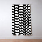 Spring Tulips IV Black and White Mid Century Flowers Window Curtain Gallery Image 3