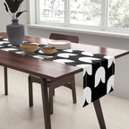 Spring Tulips IV Black and White Mid Century Flowers Table Runner Gallery Image 2