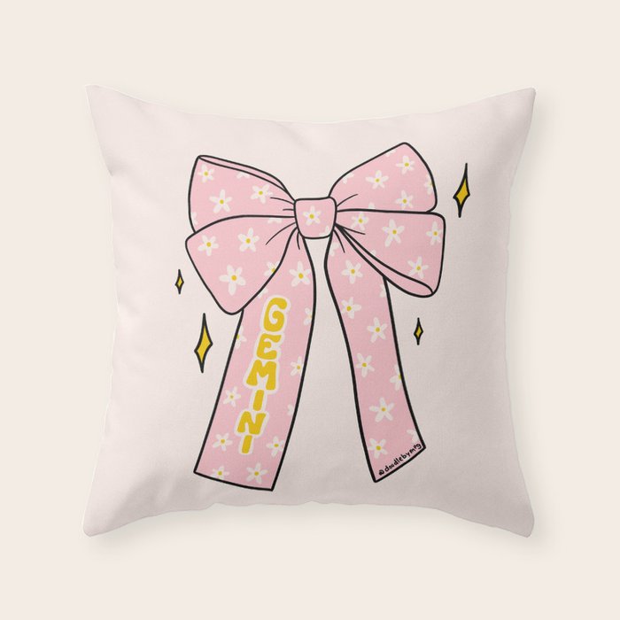 Gemini Bow Throw Pillow Gallery Image 6