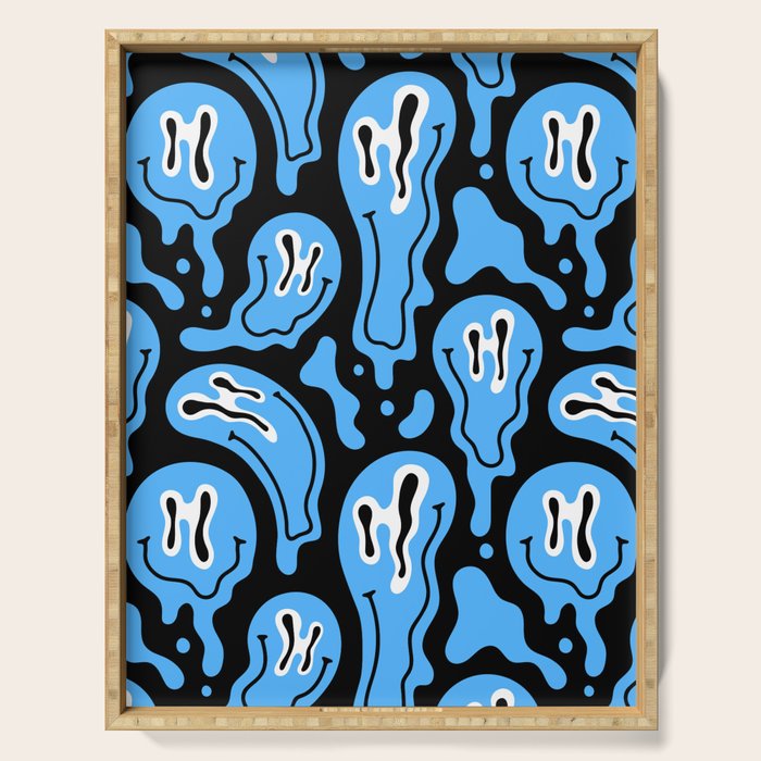 Funny smiling face pattern Serving Tray Gallery Image 1