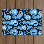 Funny smiling face pattern Outdoor Rug Gallery Image 1