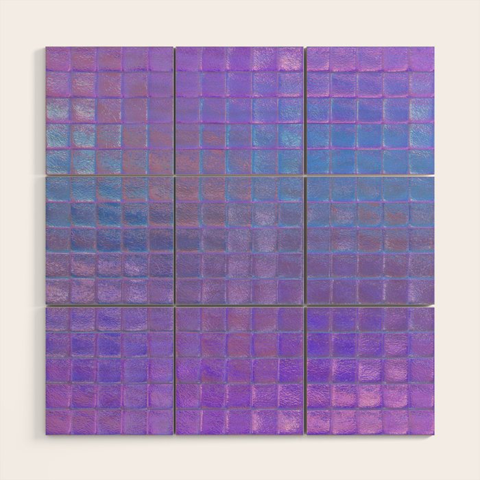 Iridescent Squares Wood Wall Art Gallery Image 1
