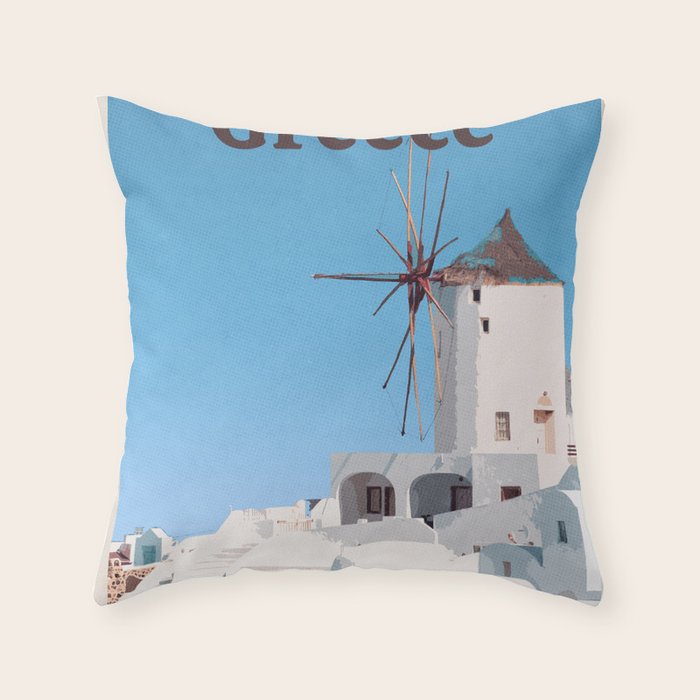 Visit Greece Throw Pillow Gallery Image 1