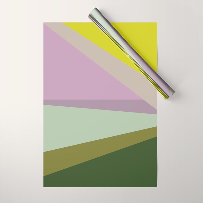 Geometric Shapes #8 Purple and Green Wrapping Paper Gallery Image 1