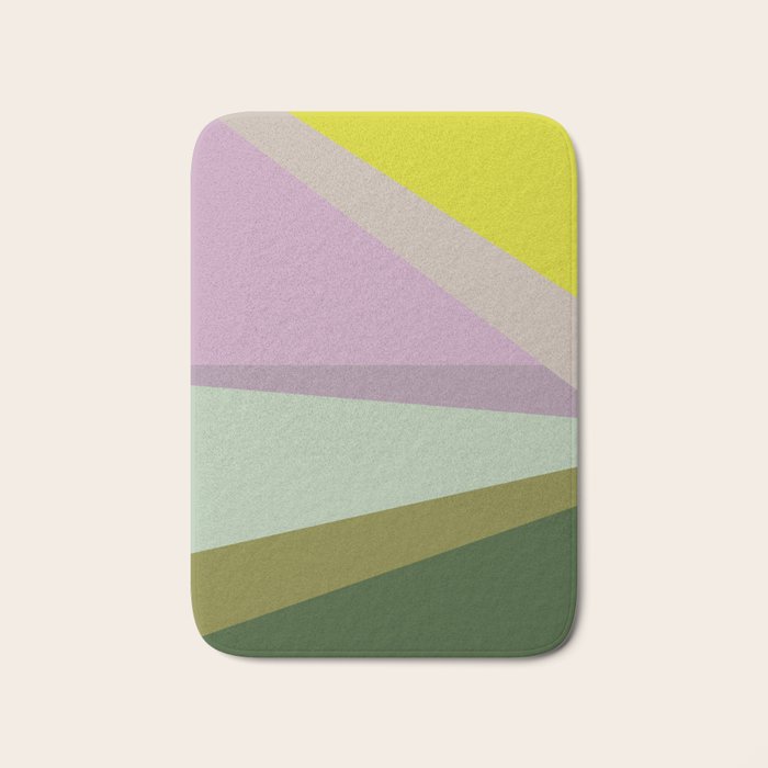 Geometric Shapes #8 Purple and Green Bath Mat Gallery Image 1