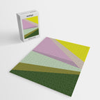 Geometric Shapes #8 Purple and Green Jigsaw Puzzle Gallery Image 2