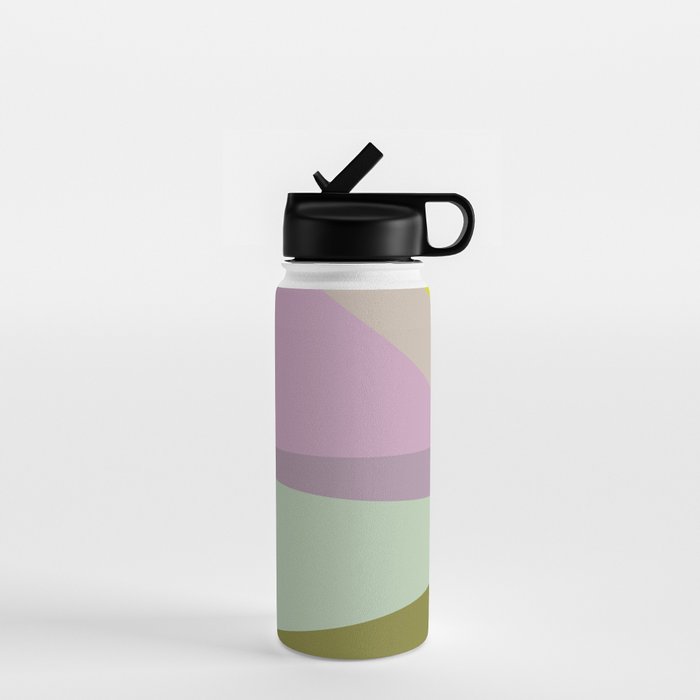 Geometric Shapes #8 Purple and Green Water Bottle Gallery Image 1