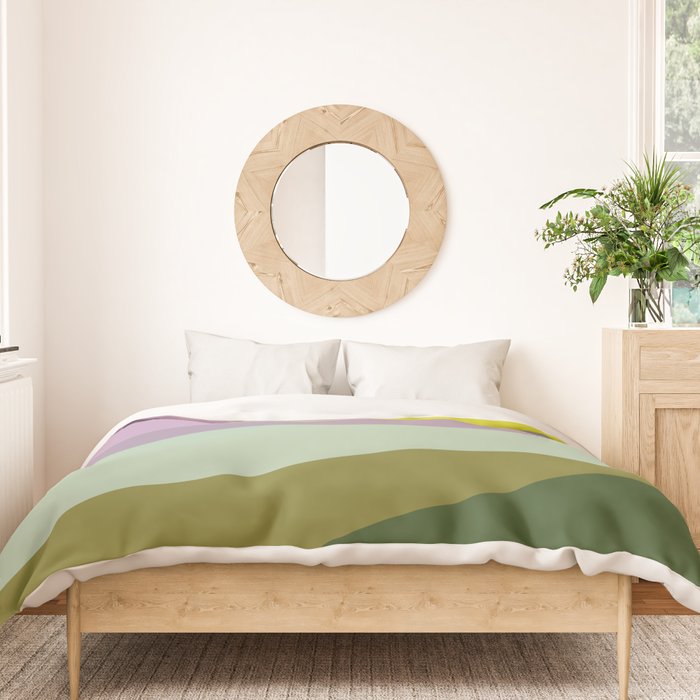 Geometric Shapes #8 Purple and Green Duvet Cover Gallery Image 3