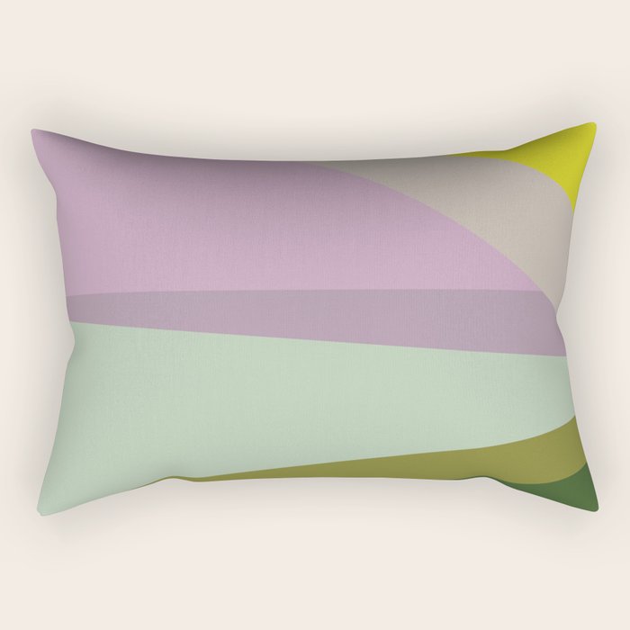 Geometric Shapes #8 Purple and Green Rectangular Pillow Gallery Image 1