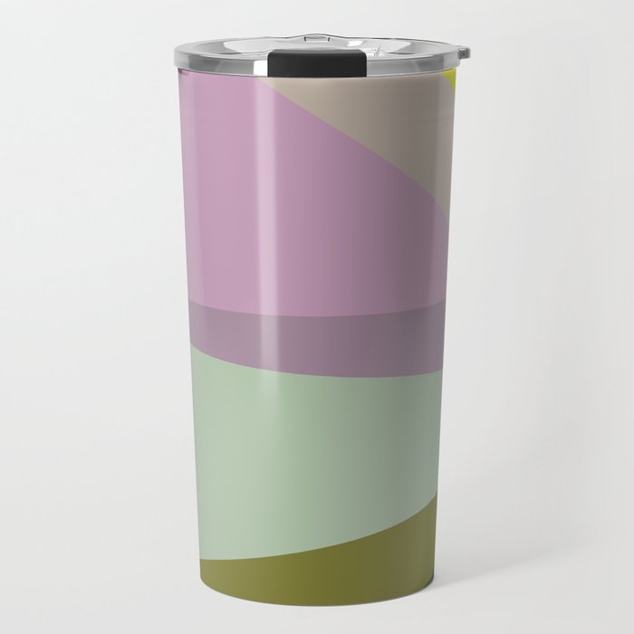 Geometric Shapes #8 Purple and Green Travel Mug Gallery Image 1