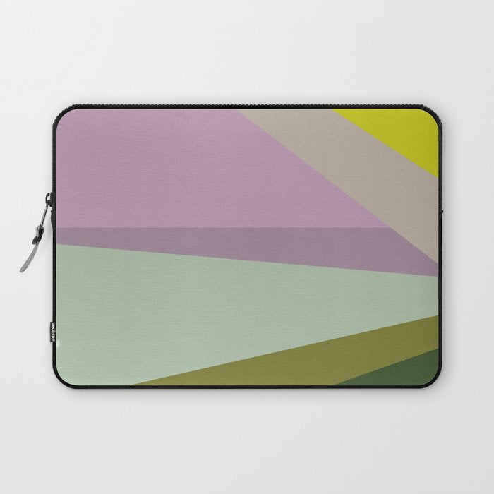 Geometric Shapes #8 Purple and Green Laptop Sleeve Gallery Image 1