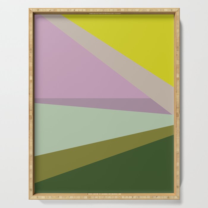 Geometric Shapes #8 Purple and Green Serving Tray Gallery Image 1