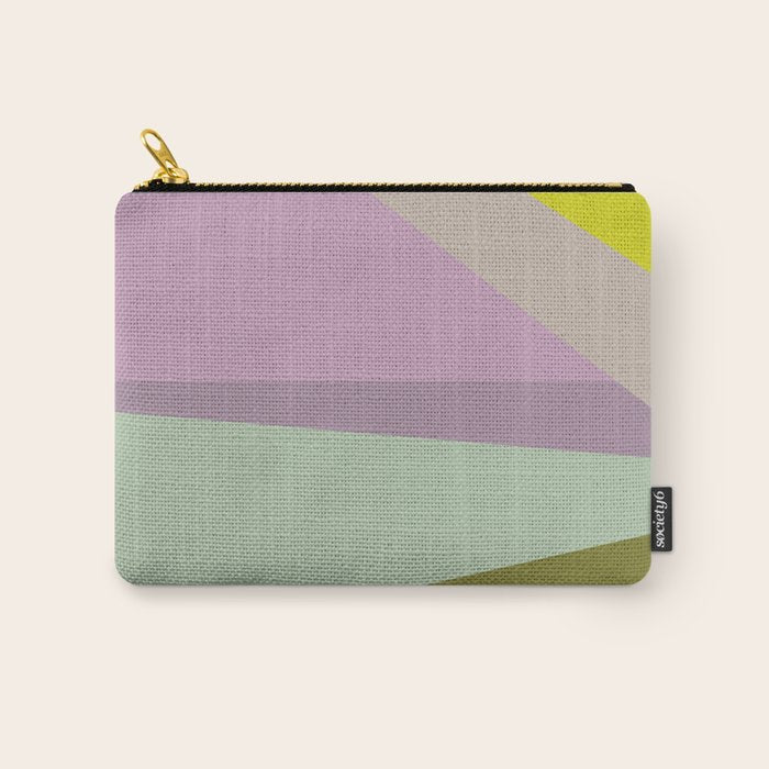 Geometric Shapes #8 Purple and Green Carry All Pouch Gallery Image 1