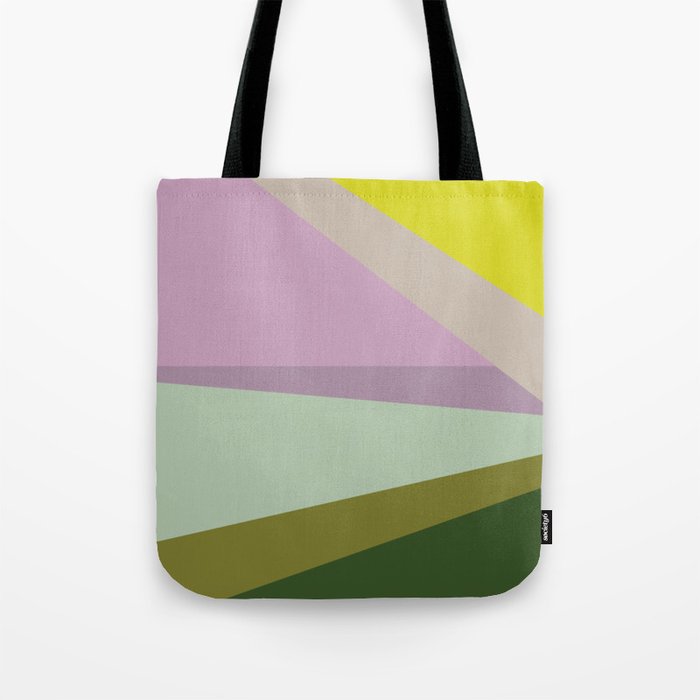 Geometric Shapes #8 Purple and Green Tote Bag Gallery Image 1