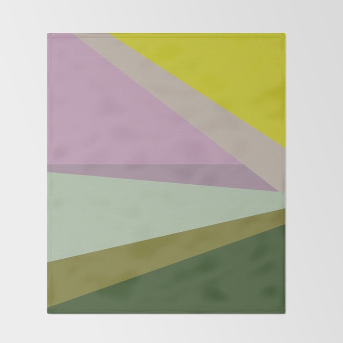 Geometric Shapes #8 Purple and Green Throw Blanket Gallery Image 2