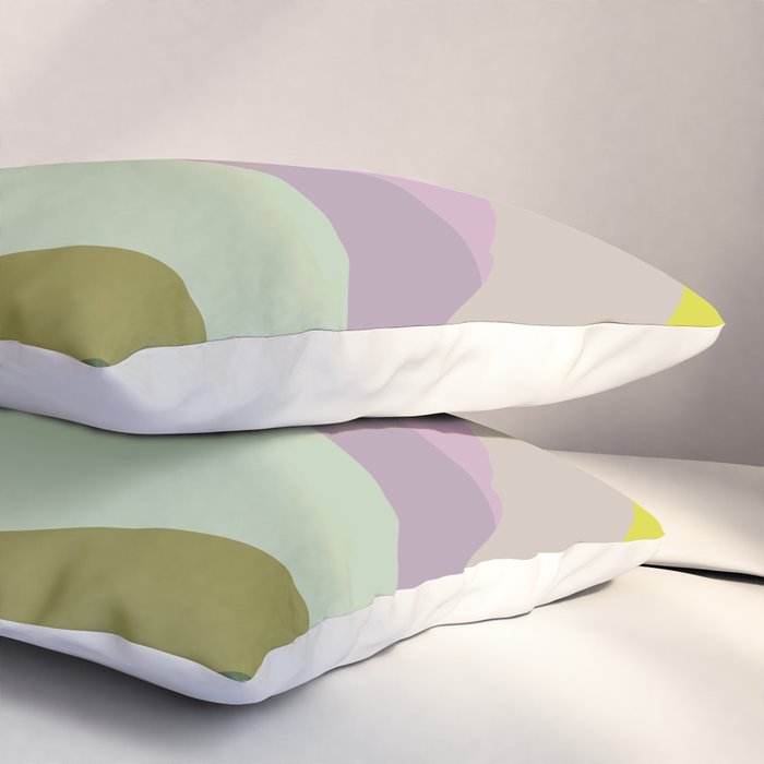 Geometric Shapes #8 Purple and Green Pillow Sham Gallery Image 3
