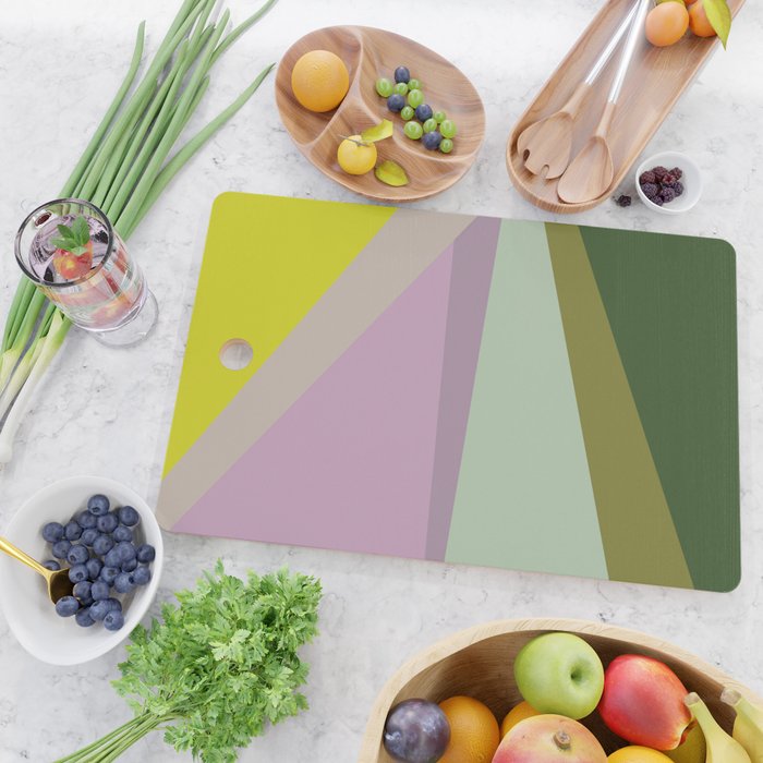 Geometric Shapes #8 Purple and Green Cutting Board Gallery Image 2