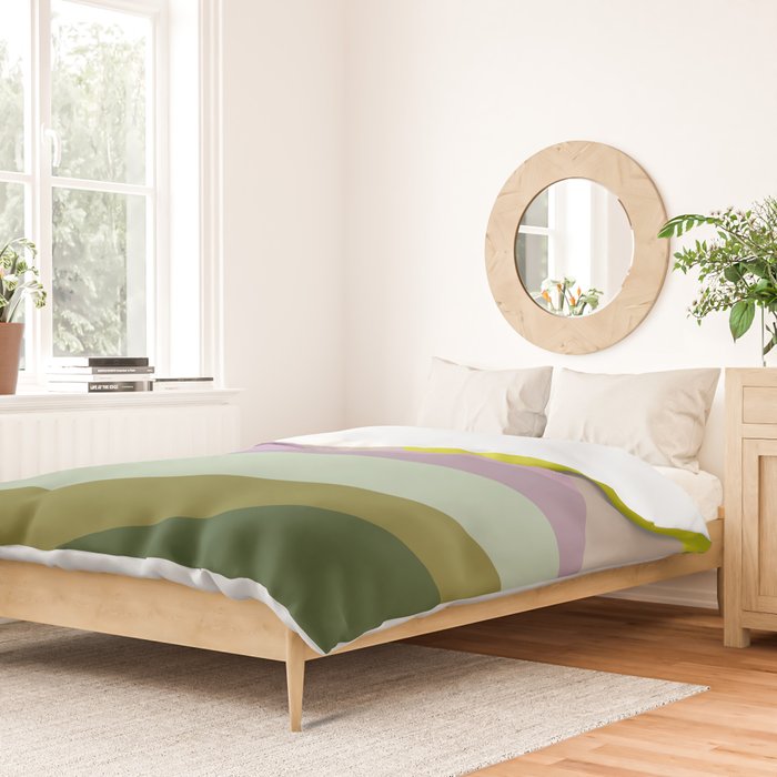 Geometric Shapes #8 Purple and Green Duvet Cover Gallery Image 2