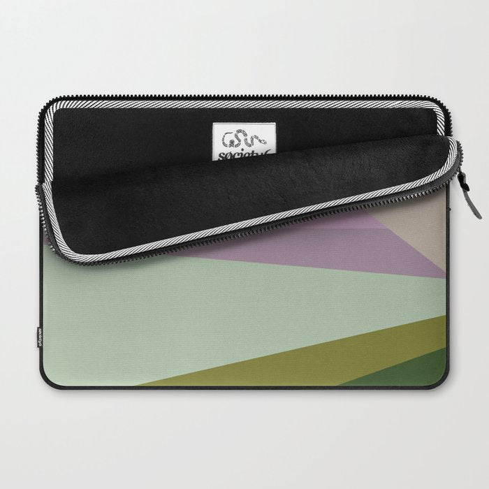 Geometric Shapes #8 Purple and Green Laptop Sleeve Gallery Image 2