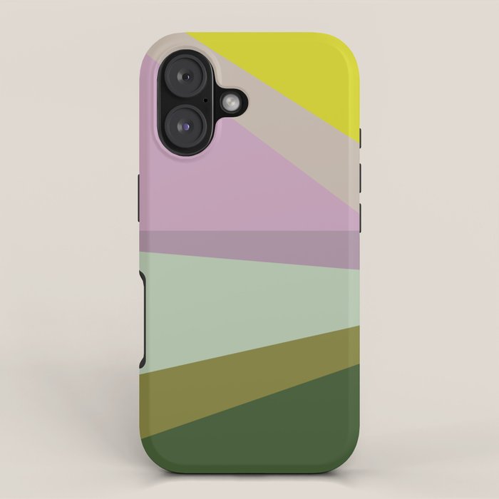 Geometric Shapes #8 Purple and Green iPhone Case Gallery Image 1