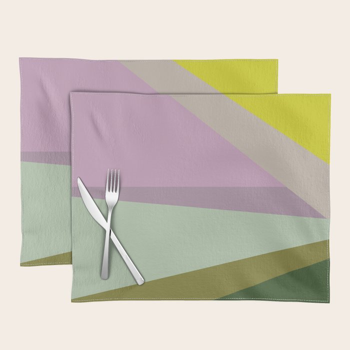 Geometric Shapes #8 Purple and Green Placemat Gallery Image 1