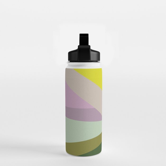 Geometric Shapes #8 Purple and Green Water Bottle Gallery Image 2