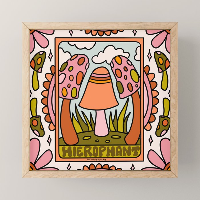 5. The Hierophant Mushroom Mini Art Print Gallery Image 1