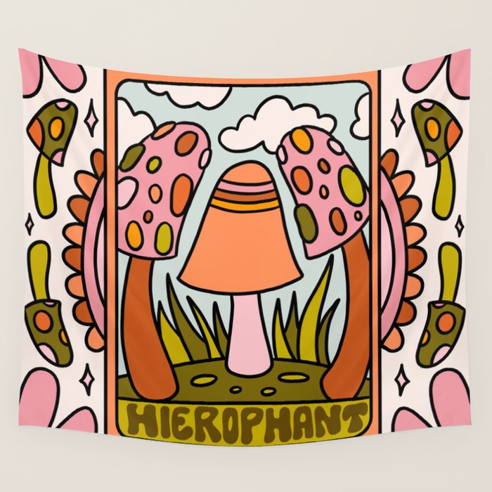 5. The Hierophant Mushroom Wall Tapestry Gallery Image 4