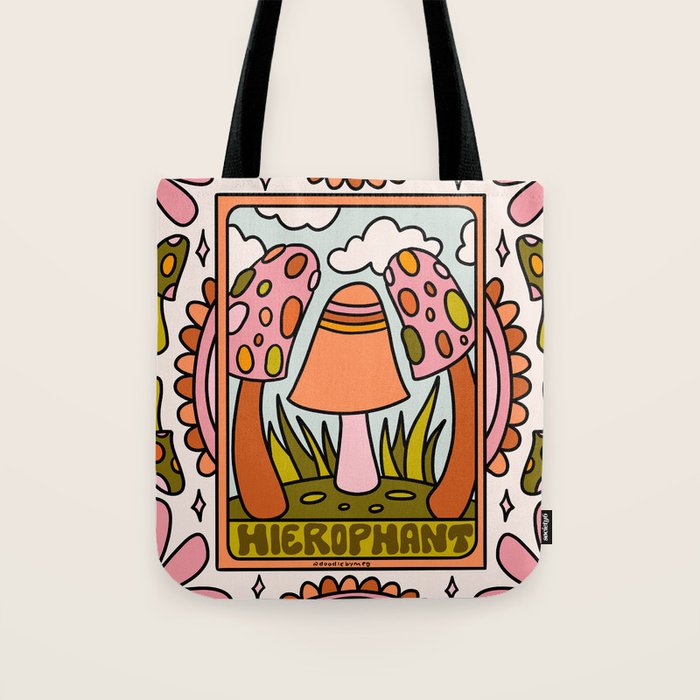5. The Hierophant Mushroom Tote Bag Gallery Image 1