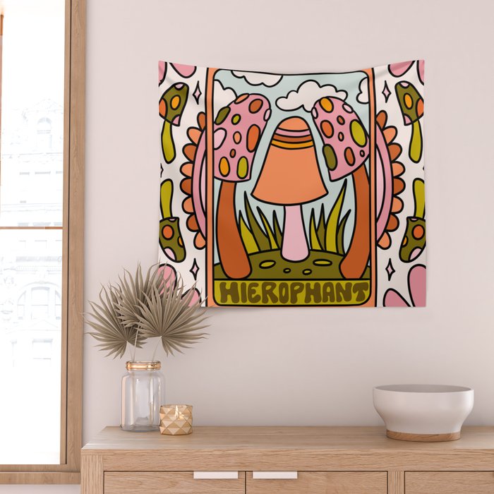 5. The Hierophant Mushroom Wall Tapestry Gallery Image 2